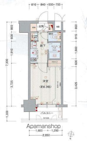 プレサンス名古屋駅前ヴェルロード(1K/2階)の間取り写真