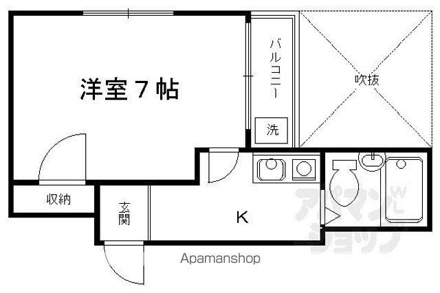 メゾン洛南(1K/5階)の間取り写真