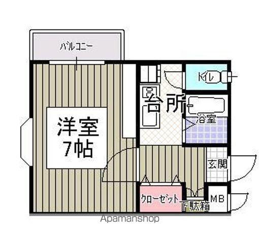 ドリームコーポ(1K/2階)の間取り写真