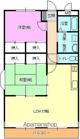 アビタシオン東辻B(2LDK/2階)の間取り写真