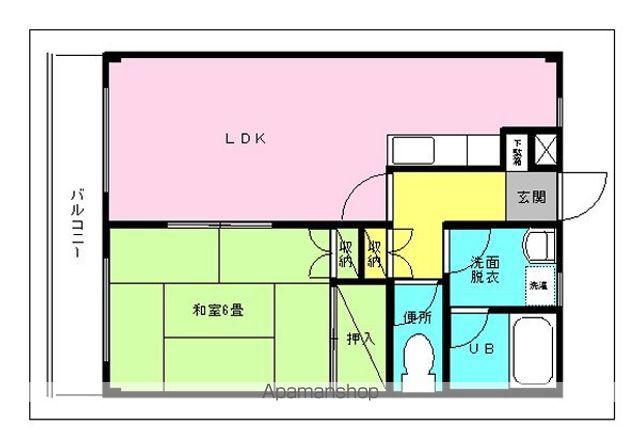 メゾン富士見台(1LDK/2階)の間取り写真