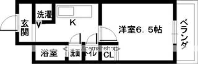 パークヒルズ(1K/1階)の間取り写真