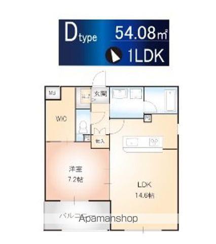 BRIGHHT SQUARE(1LDK/2階)の間取り写真