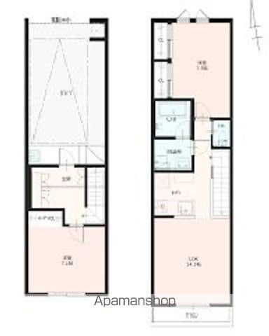 GARAGE HOUSE 南光台(2LDK/2階)の間取り写真