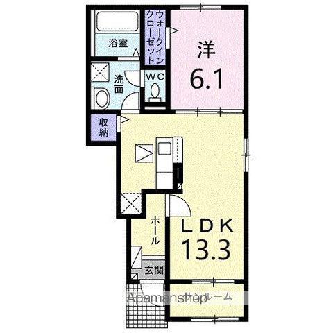 MAISON DU REVE(1LDK/1階)の間取り写真