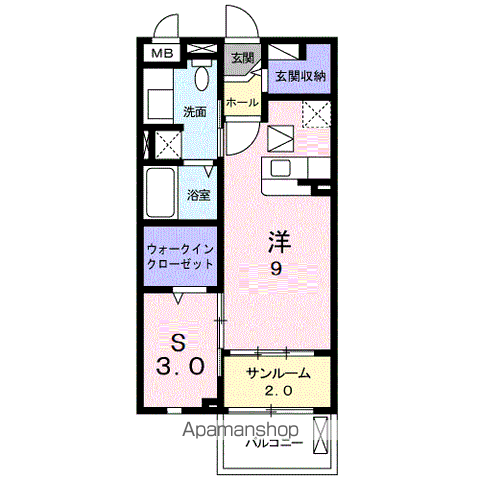 インター・ノースB(1LDK/1階)の間取り写真