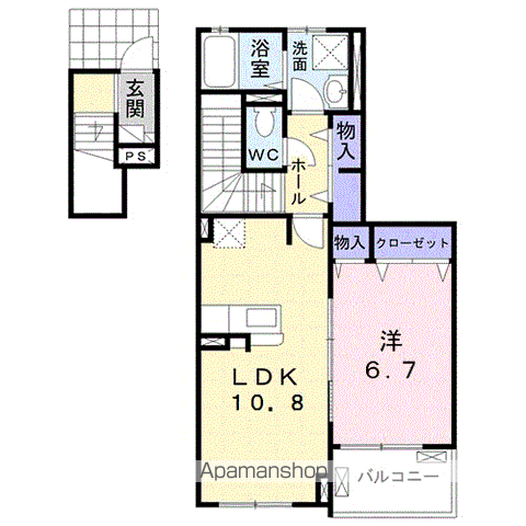 ベル・フローラ(1LDK/2階)の間取り写真