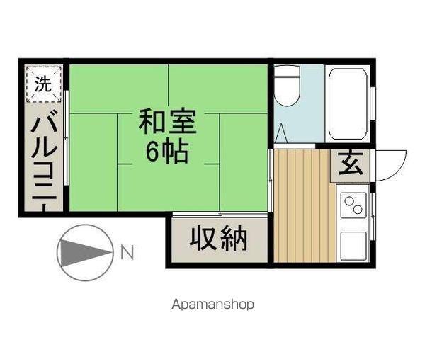 ユーハイム猪鼻(1K/2階)の間取り写真