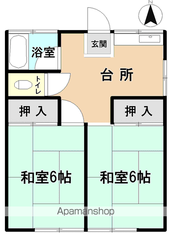 藤コーポ(2K/1階)の間取り写真