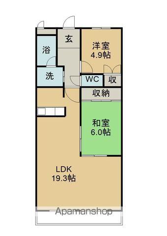 ピボットマンション八幡(2LDK/1階)の間取り写真