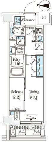 ARKMARK新宿西落合(1DK/6階)の間取り写真