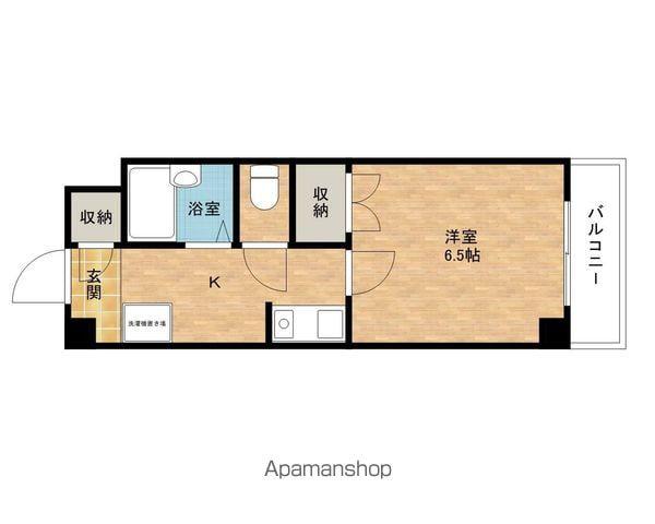 セイシェル泉佐野(1K/2階)の間取り写真