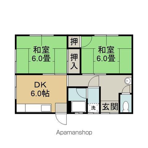 予讃線 今治駅 徒歩31分 1階建 築52年(2DK)の間取り写真