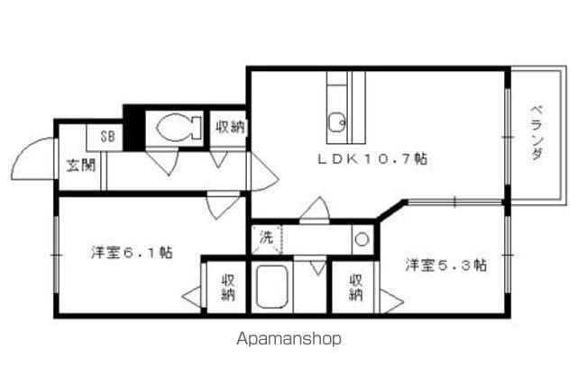 LAND PARK横大路(2LDK/1階)の間取り写真