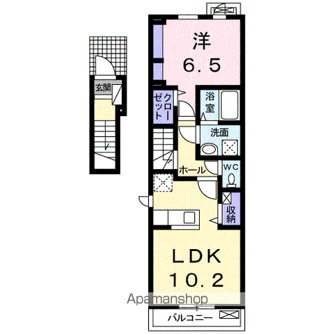 セレーノA(1LDK/2階)の間取り写真