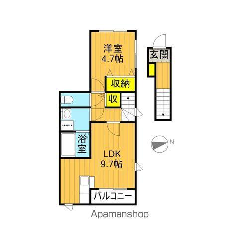 ルーチェ香久池(1LDK/2階)の間取り写真