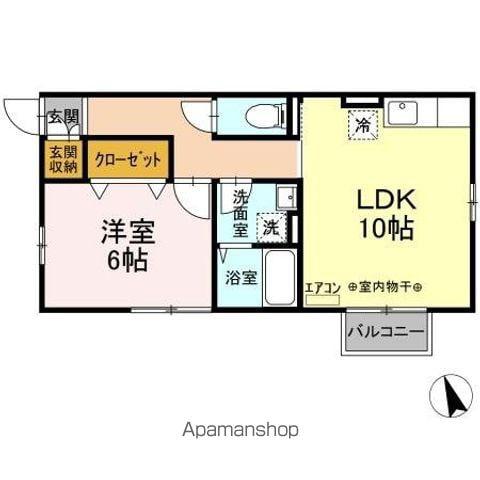 コージーコート(1LDK/2階)の間取り写真