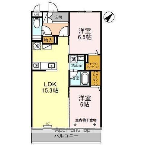 武蔵野線 東川口駅 徒歩8分 5階建 築3年(2LDK/1階)の間取り写真