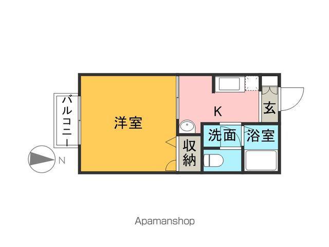 ディアス野口(1K/2階)の間取り写真