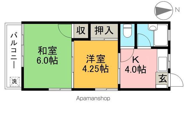 中越コーポ(2K/3階)の間取り写真