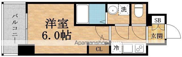 ESLEADSHIN-OSAKA THE・PUREMIAウエスト(1K/13階)の間取り写真
