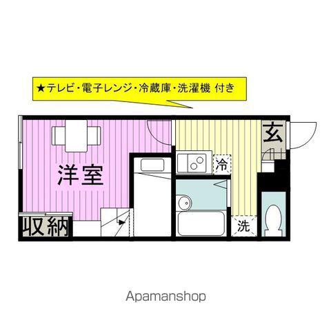 レオパレスSサイド(1K/1階)の間取り写真