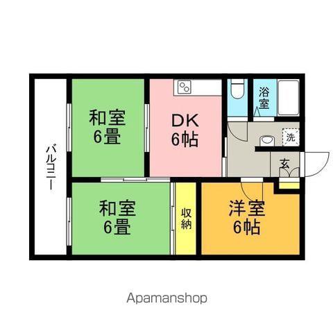 第1二葉コーポ(3DK/1階)の間取り写真