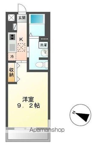 CEU AZUL(1K/1階)の間取り写真