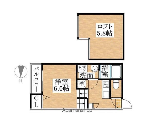 ハーモニーテラス大野木(1K/1階)の間取り写真