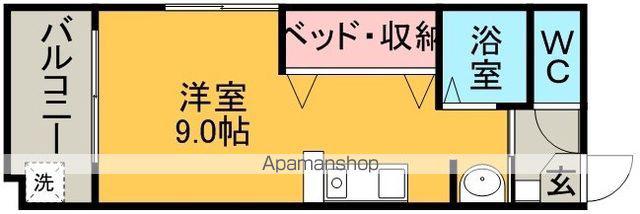 第2津曲コーポ(ワンルーム/3階)の間取り写真