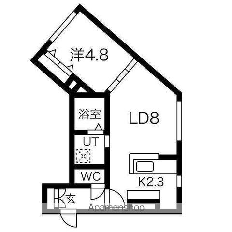 DAYS発寒南(1LDK/1階)の間取り写真