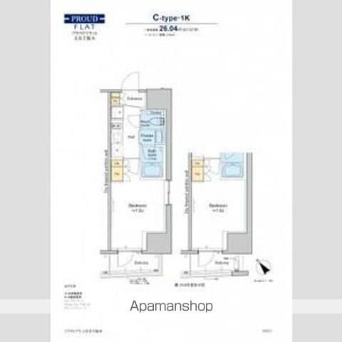 プラウドフラット文京千駄木(1K/7階)の間取り写真