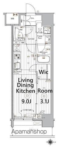 メイクスアート名駅ウエスト(1LDK/2階)の間取り写真