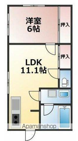 アカデミア横河原駅前(1LDK/3階)の間取り写真