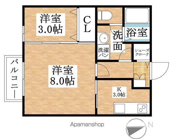 セジュール アン(1LDK/2階)の間取り写真