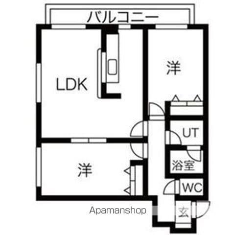 サンハイムフルール(2LDK/1階)の間取り写真