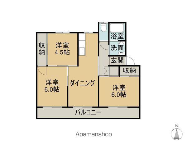 ヴィラナリー丸亀(3DK/4階)の間取り写真