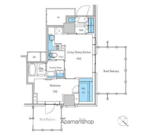 パークアクシス滝野川ラ ブリーズ(1LDK/16階)の間取り写真