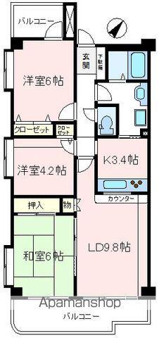 メイゾン新狭山(3LDK/2階)の間取り写真