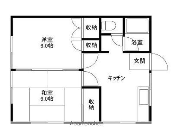 ハイツシャトレー(2DK/1階)の間取り写真