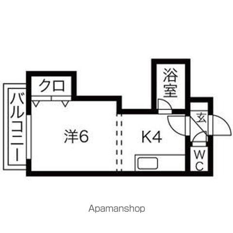 グリーンホームズ(1DK/3階)の間取り写真