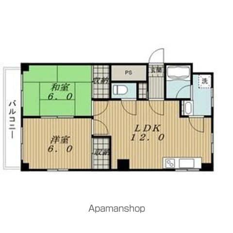 サンパーク千代田(2LDK/4階)の間取り写真