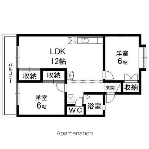 ジュネスみずほ台(2LDK/2階)の間取り写真