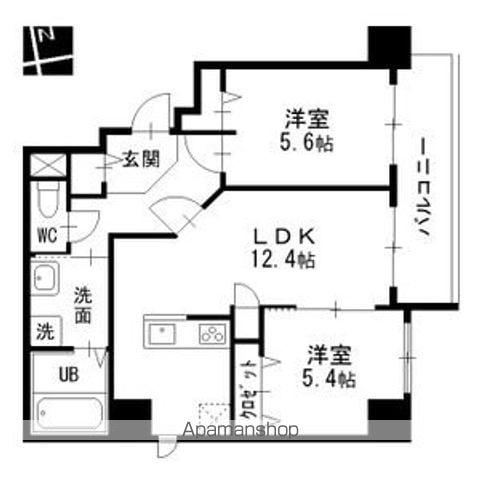プライムコート(2LDK/9階)の間取り写真