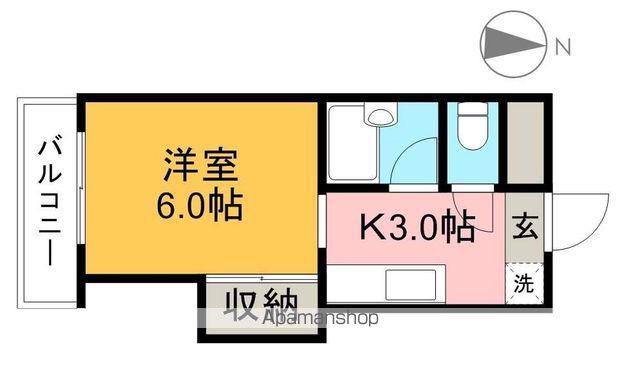 コーポ舟入川(1K/4階)の間取り写真