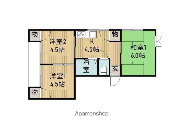 レモン館(3K/2階)の間取り写真