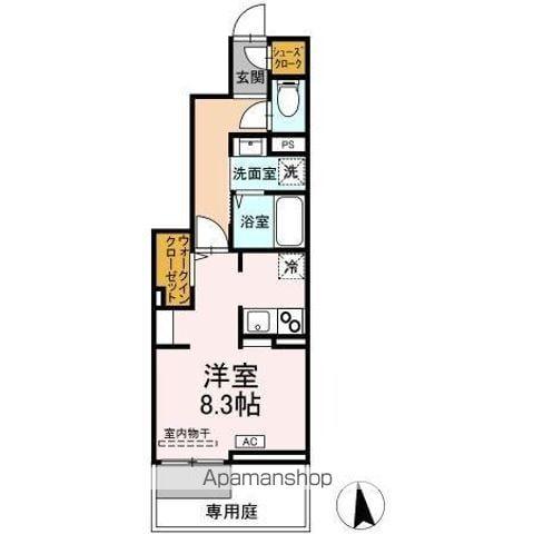 リアン ミュール(ワンルーム/1階)の間取り写真