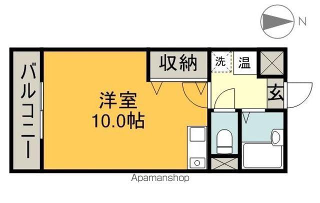 ライジングハイツ(ワンルーム/2階)の間取り写真