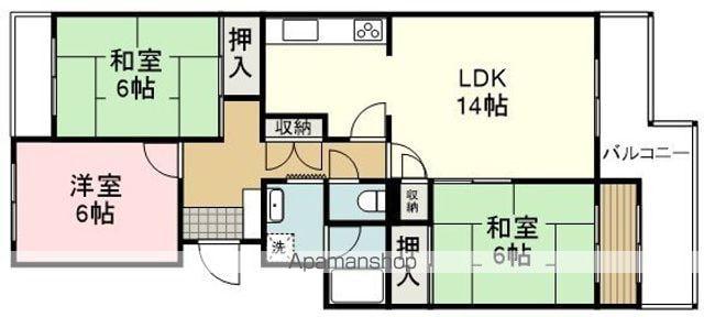 シャルマン東森下A棟(3LDK/2階)の間取り写真