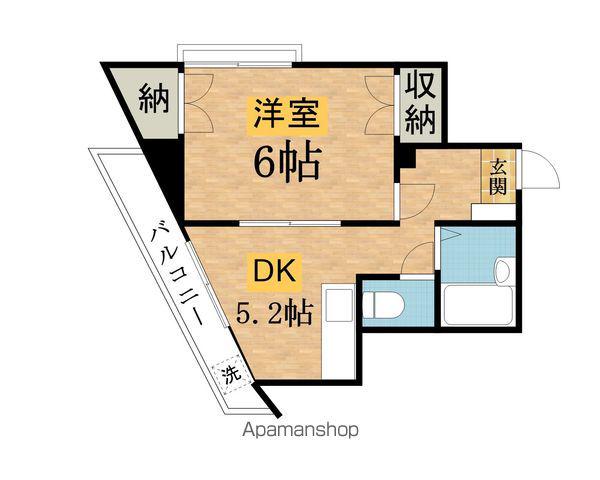 FLOWER MAISON フラワーメゾン(1DK/2階)の間取り写真